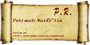 Petrasch Rozália névjegykártya